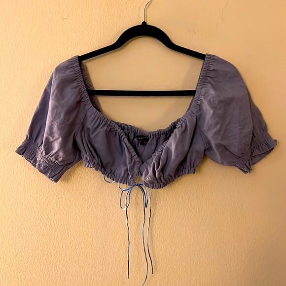 Kendall & Kylie Periwinkle Tie Crop Top Size XS - Picture 3 of 7